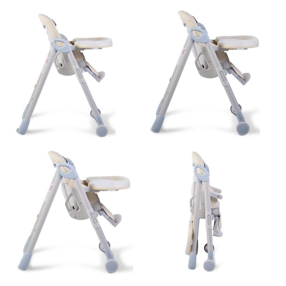 HOCHSTUHL I eat beige höhenverstellbar, klappbar, doppelter Tisch Fußstütze - Beige, Metall (80/105cm) - Cangaroo