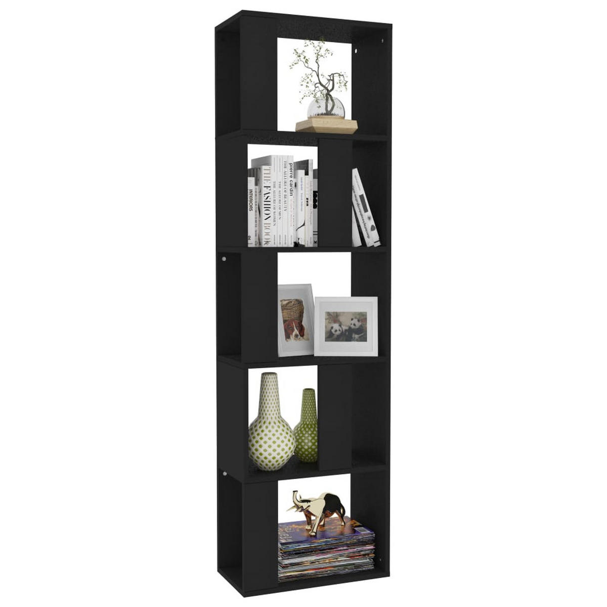 BÜCHERREGAL/RAUMTEILER Schwarz 45x24x159 cm Holzwerkstoff - Schwarz, Holzwerkstoff (45/159/24cm) - furnicato