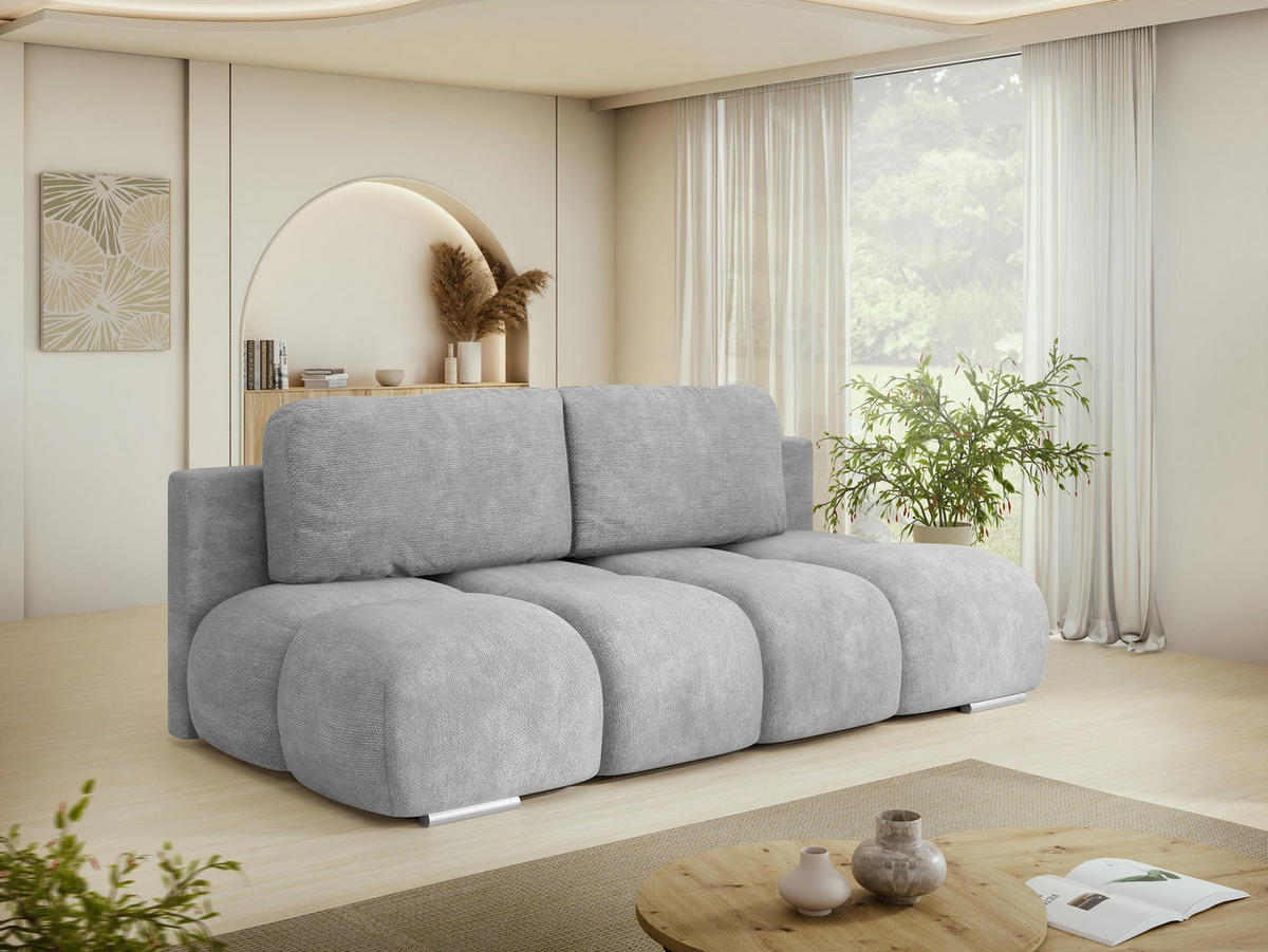 SCHLAFSOFA Honey Mini - Silberfarben/Schwarz, Holz/Kunststoff (195/89/90cm) - MIRJAN24