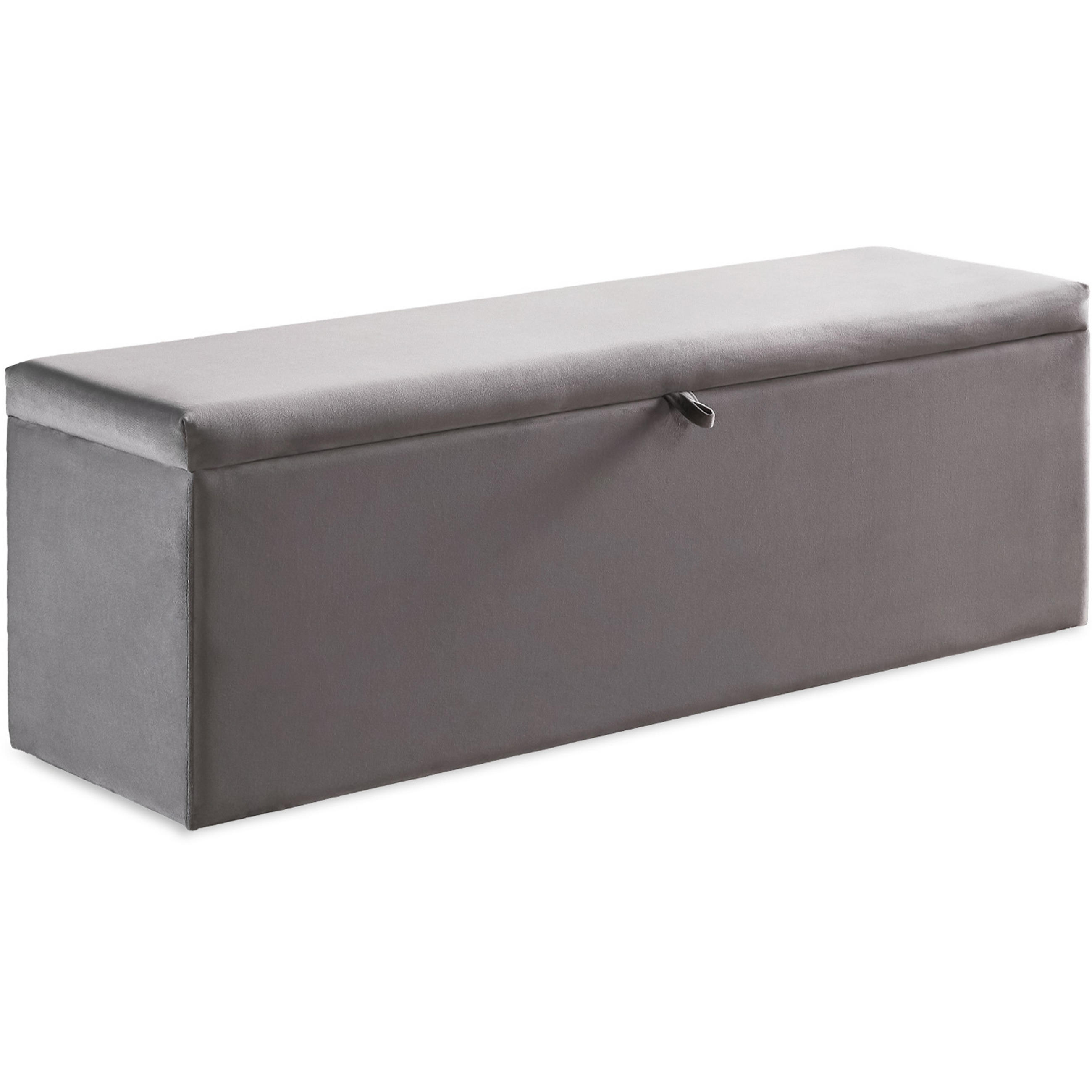 BETTBANK SIENA 140/43/43, Grau, Aufklappbar, mit Stauraum - Schwarz/Grau, Holz/Kunststoff (140/43/43cm) - Consilio Concept
