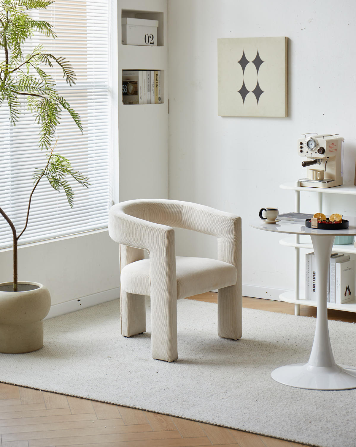 SESSEL Samt Beige - Beige, Textil (66/75/58cm) - Nordlys
