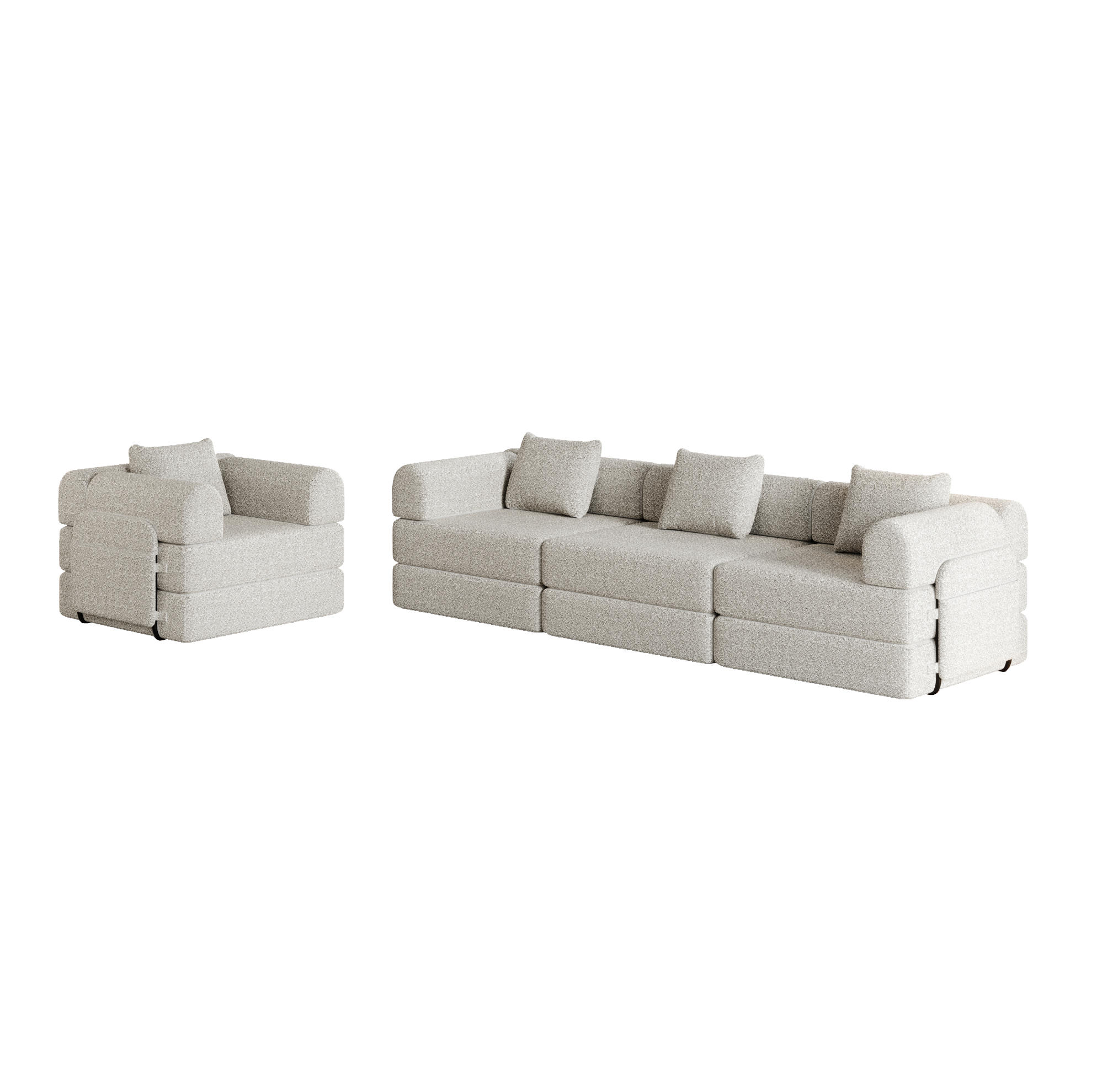 SCHLAFSOFA 2-in-1 aus Chenille – klappbar mit Armlehnenfach in Khaki - Beige, Textil (91.4/69.8/183.8cm) - BEAOK