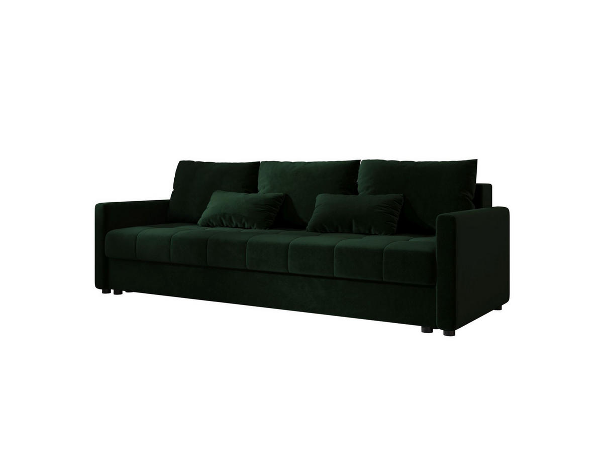 SOFA MOS mit Schlaffunktion ITAKA 10 mit Stauraum - Grün, Textil (84/72/220cm) - Bedante