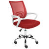 BÜROSTUHL Rot Solid - Rot/Silberfarben, Textil (60/88/60cm) - Beliani