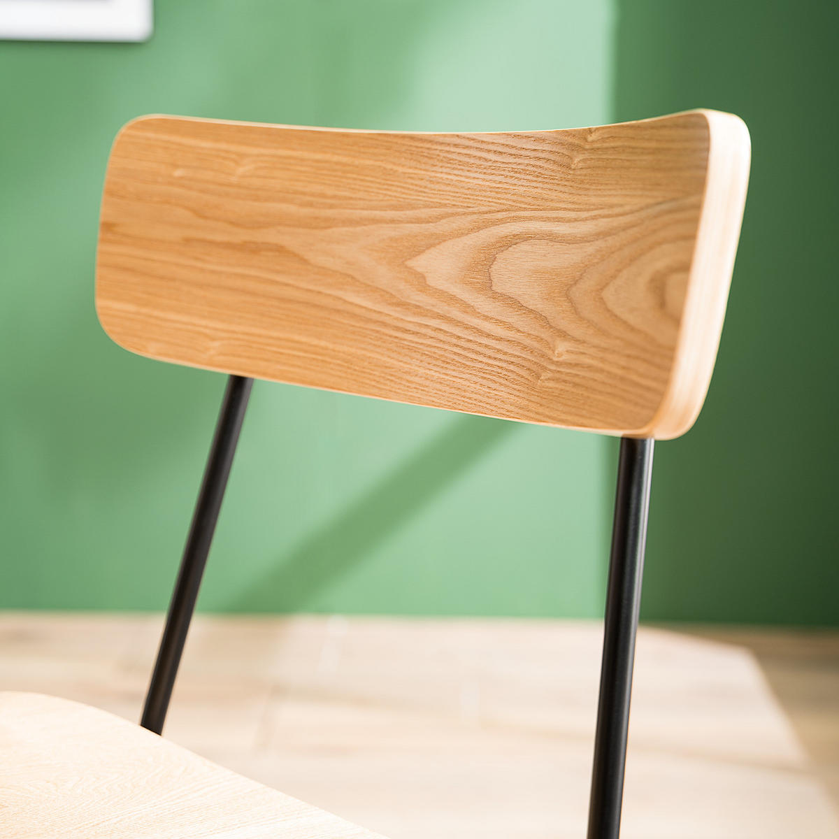 ESSZIMMERSTUHL (2er-Set) - Esche Dekor - Eschefarben, Holzwerkstoff/Metall (47/77/52cm) - home24