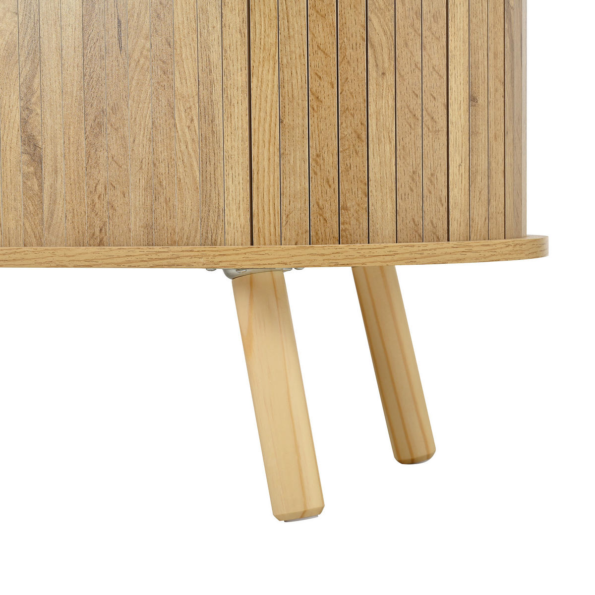 LOWBOARD in Naturfarben TV-Schrank mit Schiebetüren und Schubladen, B170/T40/H55 - Hellbraun, Holzwerkstoff (160/55/36.5cm) - STILVORA