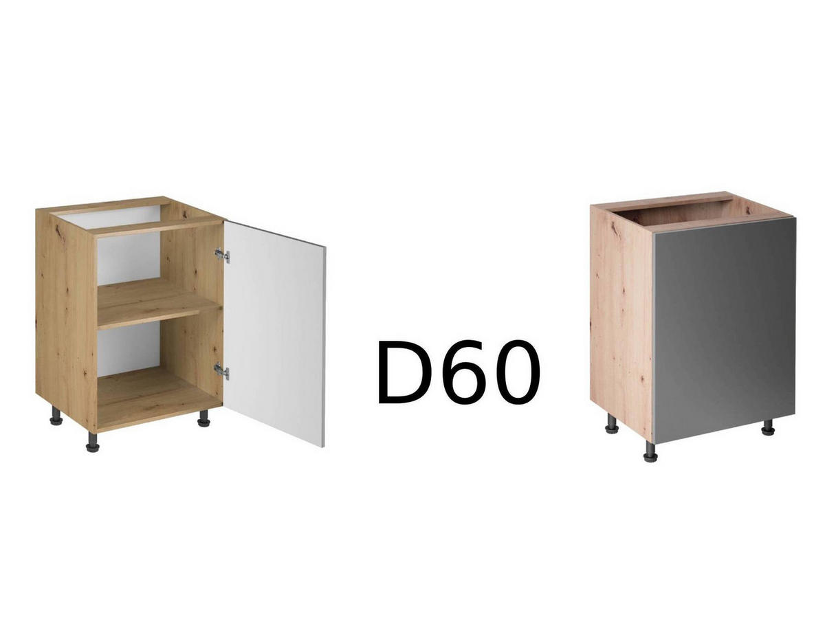 KÜCHENZEILE 420 cm - Langen KL12-M420 - in Grau/ Matt - Grau, Holz (420/212/58cm)