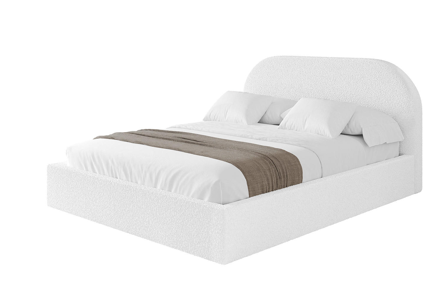 POLSTERBETT mit Bettkasten und Lattenrost, Bett mit Matratze H3/H4 - TIVON 120x200 Weiß - Weiß, Holzwerkstoff/Textil (120/200cm) - ALTDECOR