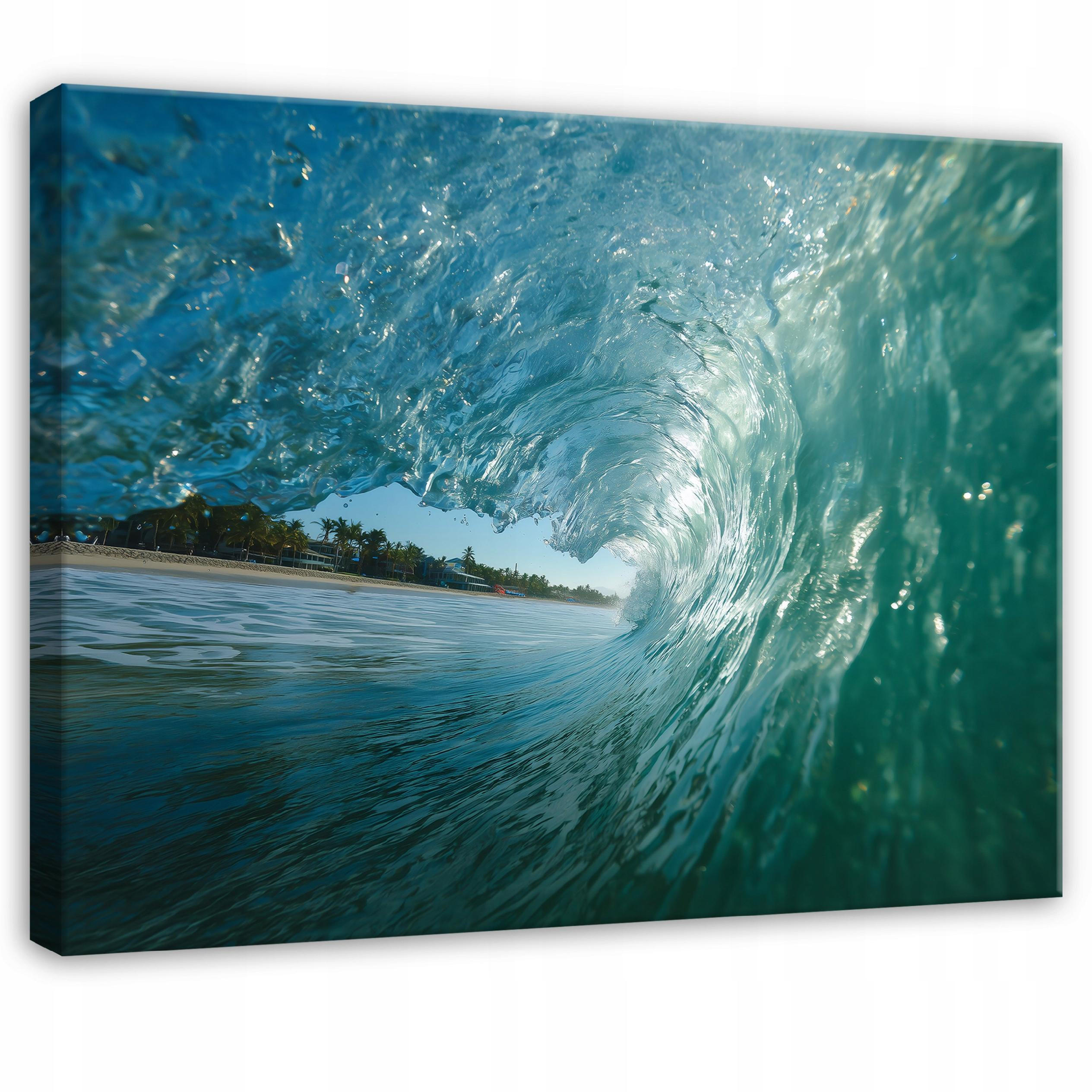 LEINWANDBILD Meer Wellen Blau 120x80 cm - Multicolor, Holzwerkstoff (120/80cm) - Wallarena