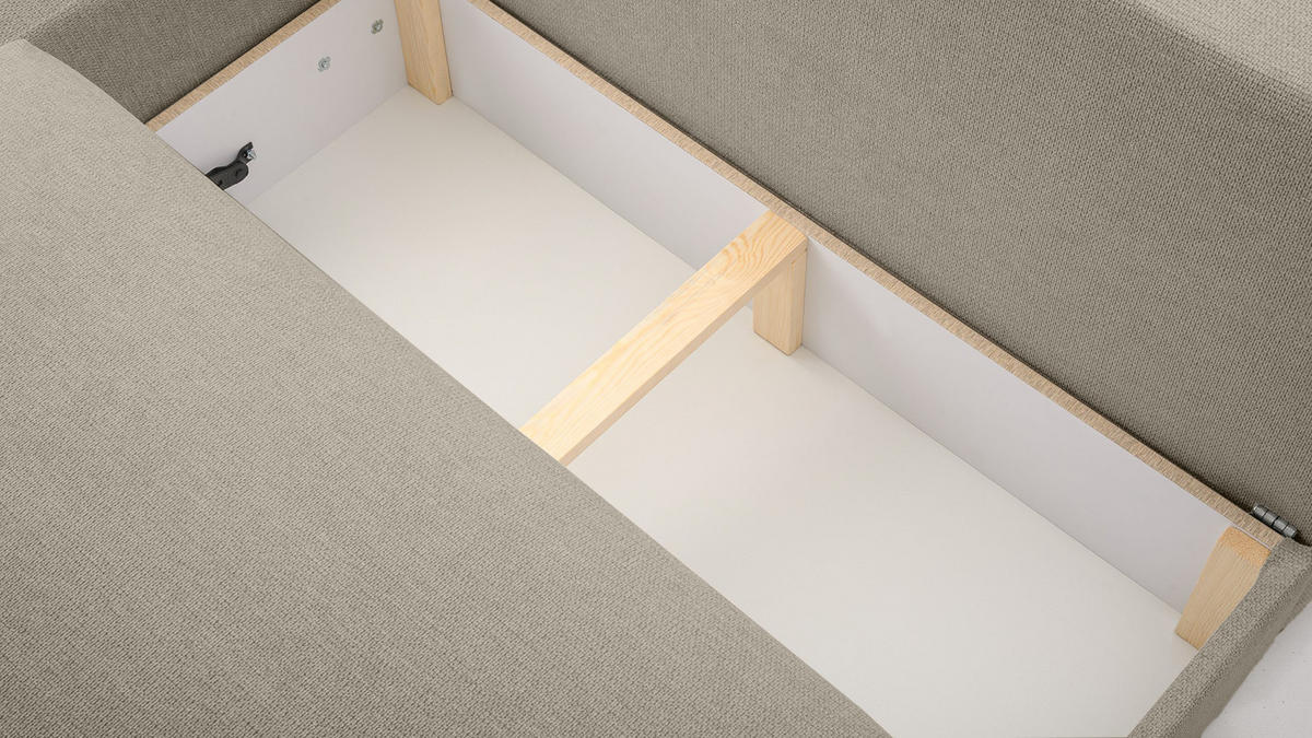 ECKSOFA Ripley mit Schlaffunktion, Hellgrau - Hellgrau, Textil (223/150cm) - Fedve