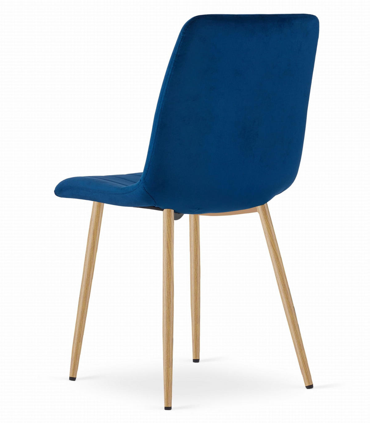 ESSZIMMERSTUHL 4er Set Marineblauer Velours, gepolsterte Sitzfläche, Metallfüße in Holzoptik, Modernes Design - Blau, Textil (46/86/56cm) - Best For Home