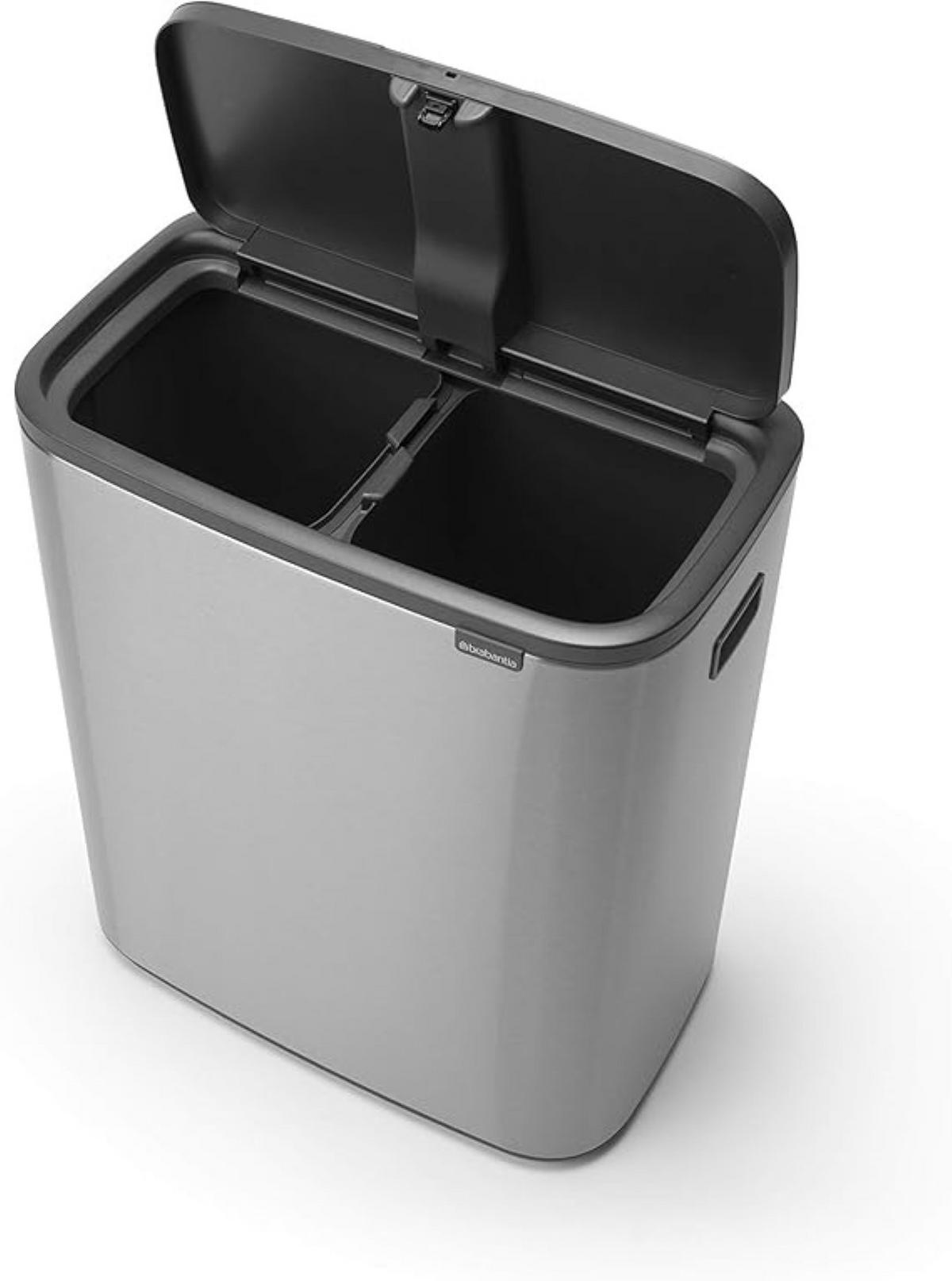 MÜLLEIMER Mit Touch Öffnung 2x30 Liter Edelstahl - Silberfarben, Metall (54.5/65.6/31cm) - PROREGAL
