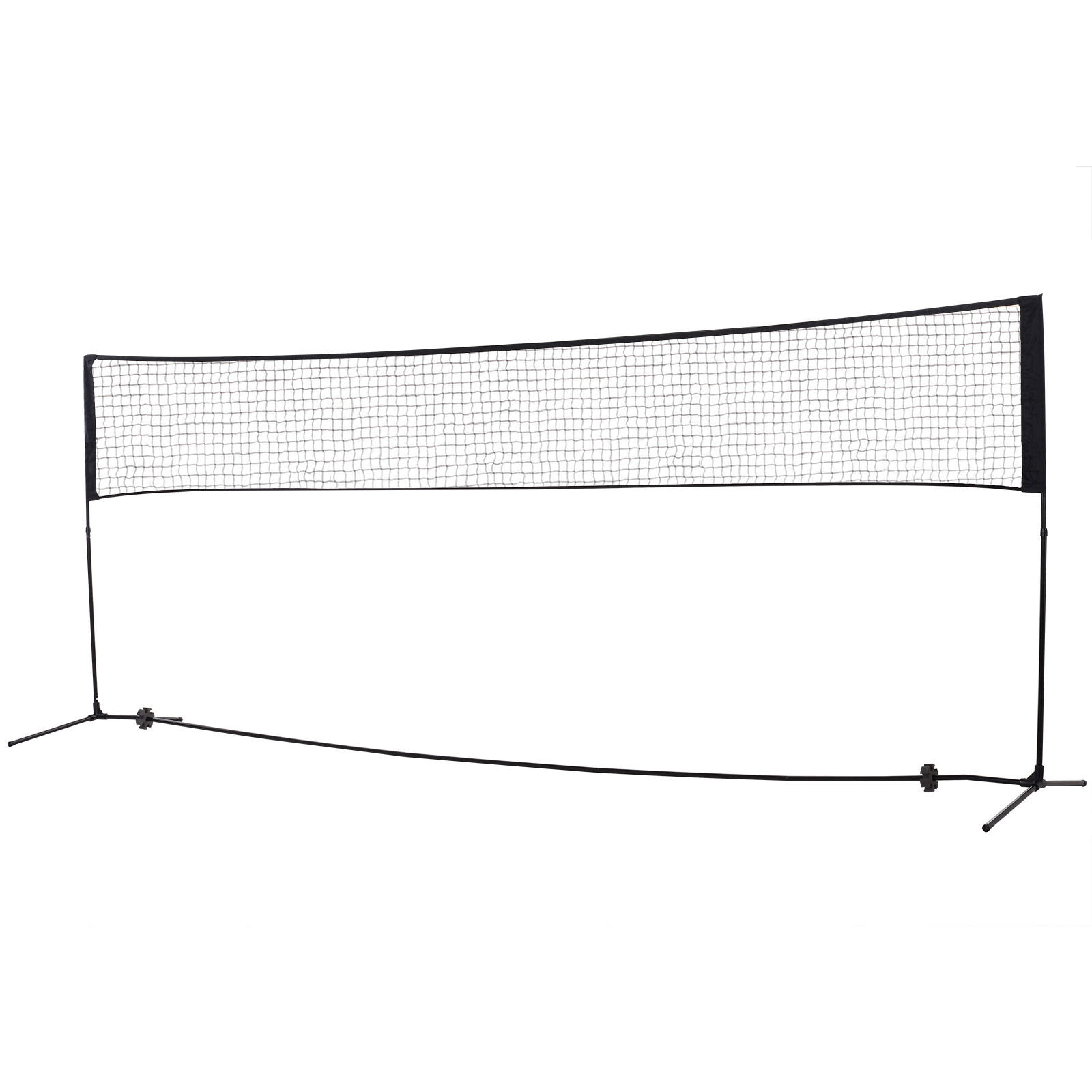 BADMINTONNETZ, PE-Netz, Schwarz, B400 x T103 cm x H94-158 cm - Schwarz, Metall (103/400cm) - HOMCOM