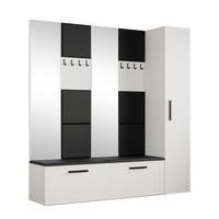 GARDEROBENSCHRANK MODULO 201,2/204/40 cm Modern Garderobe-Set Weiß - Schwarz/Weiß, Holzwerkstoff (201.2/204/40cm) - MASSENO