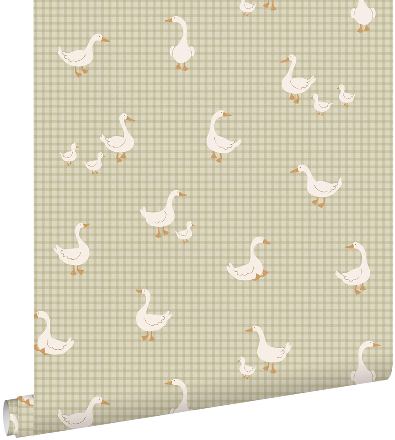 TAPETE Gänsen 50 x 900 cm - Grün, Papier (50/0.1cm) - ESTAhome