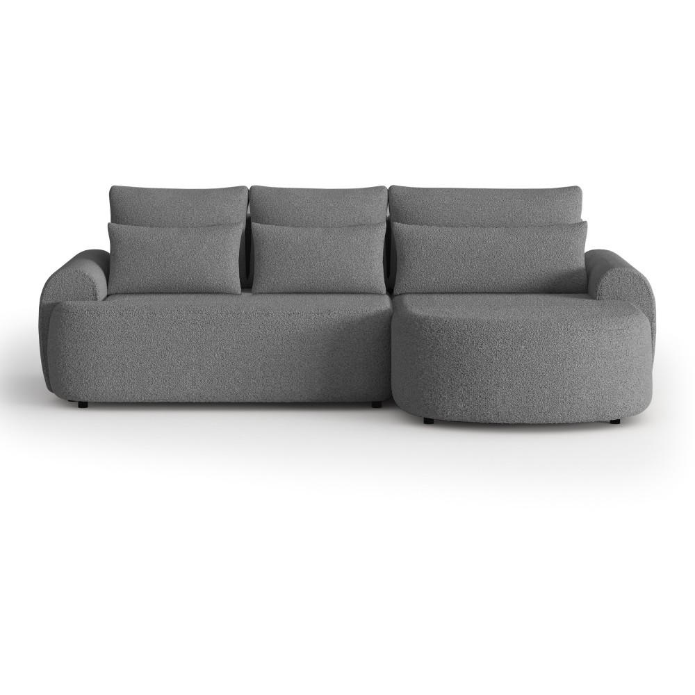 ECKSCHLAFSOFA Olivio L Grau, rechts - Schwarz/Grau, Kunststoff/Textil (266/170cm) - Beautysofa