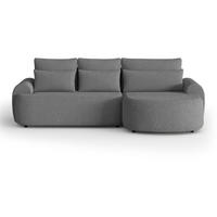 ECKSCHLAFSOFA Olivio L Grau, rechts - Schwarz/Grau, Kunststoff/Textil (266/170cm) - Beautysofa