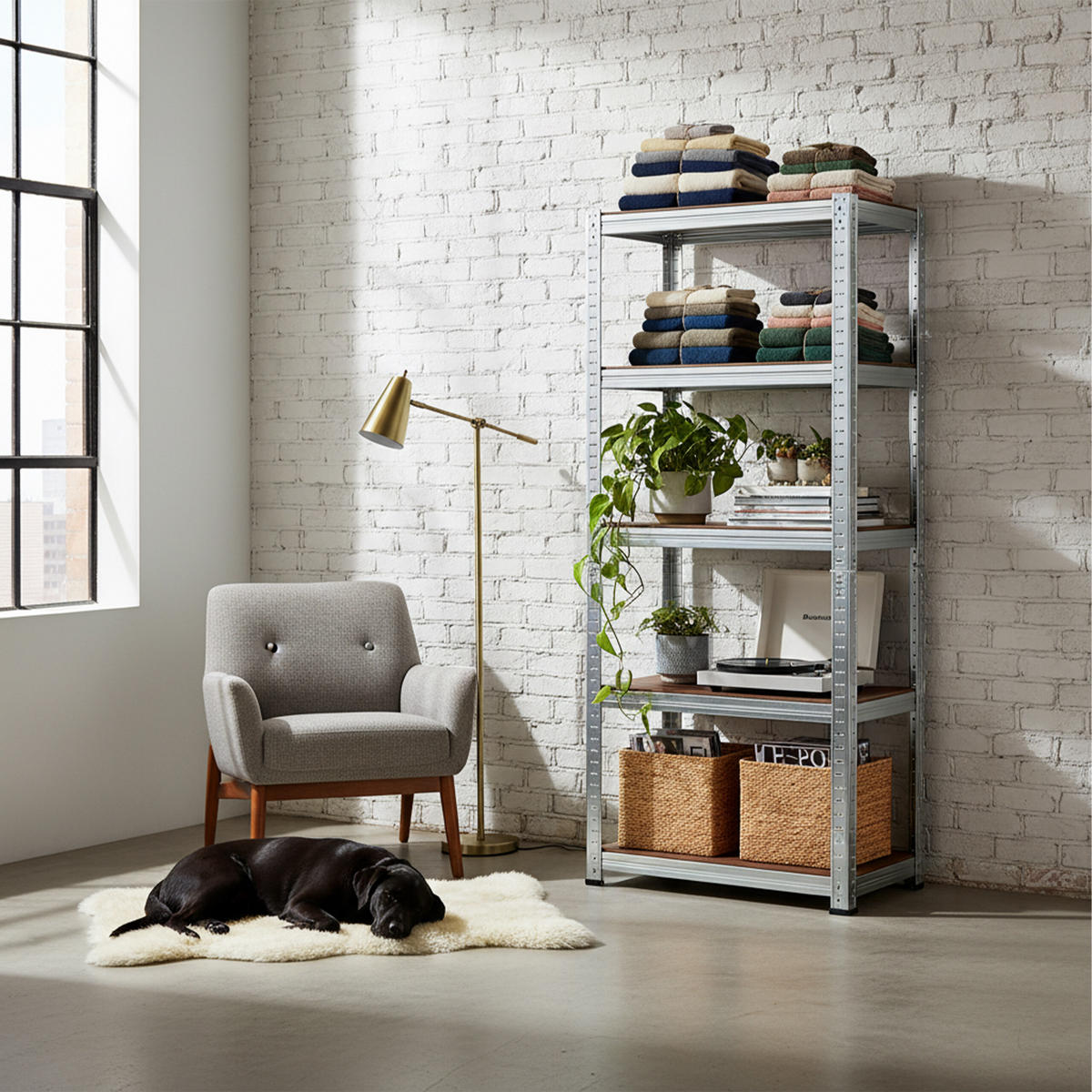 SCHWERLASTREGAL - Multicolor, Holzwerkstoff/Kunststoff (60/180/30cm) - Relaxdays