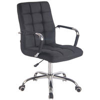 DREHSTUHL Stoff schwarz - Chromfarben/Schwarz, Textil/Metall (56/94/62cm) - CLP