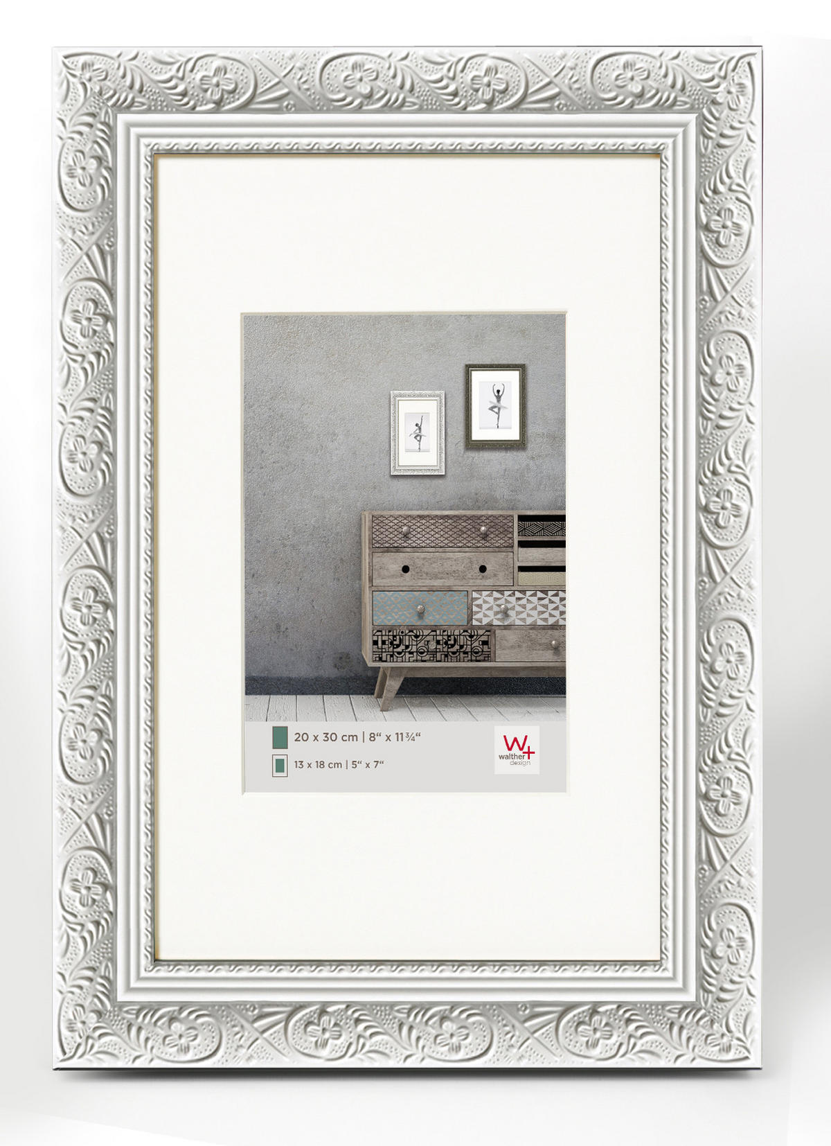 BILDERRAHMEN Barock Holzrahmen 40x50 cm, WEISS - Weiß, Holzwerkstoff (46.8/56.7/2.2cm) - walther design