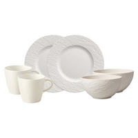 FRÜHSTÜCKS-SET Manufacture Rock weiß 6er Set - Weiß, Keramik (28/22/38cm) - Villeroy & Boch