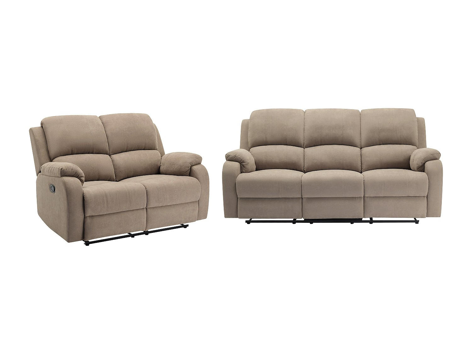 COUCHGARNITUR - 5 Personen - stoff - taupe Brody - Taupe, Textil (148/99/98cm) - Vente-Unique