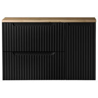 WASCHBECKENSCHRANK Newport-56 - Schwarz, Holzwerkstoff (90/60/40cm) - Lomado