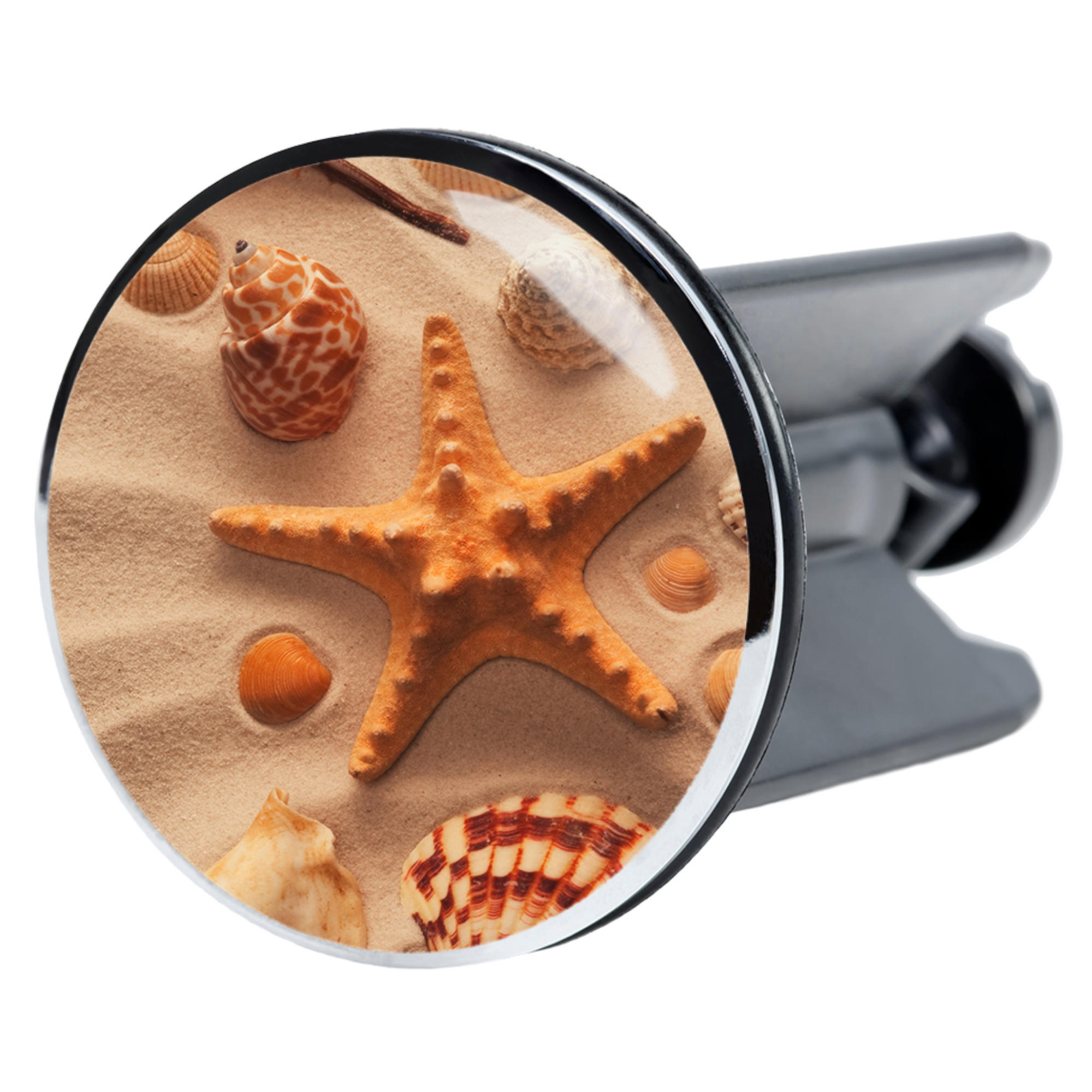 WASCHBECKENSTÖPSEL Sanibel - Braun, Kunststoff/Metall (4/7/7cm) - Sanilo