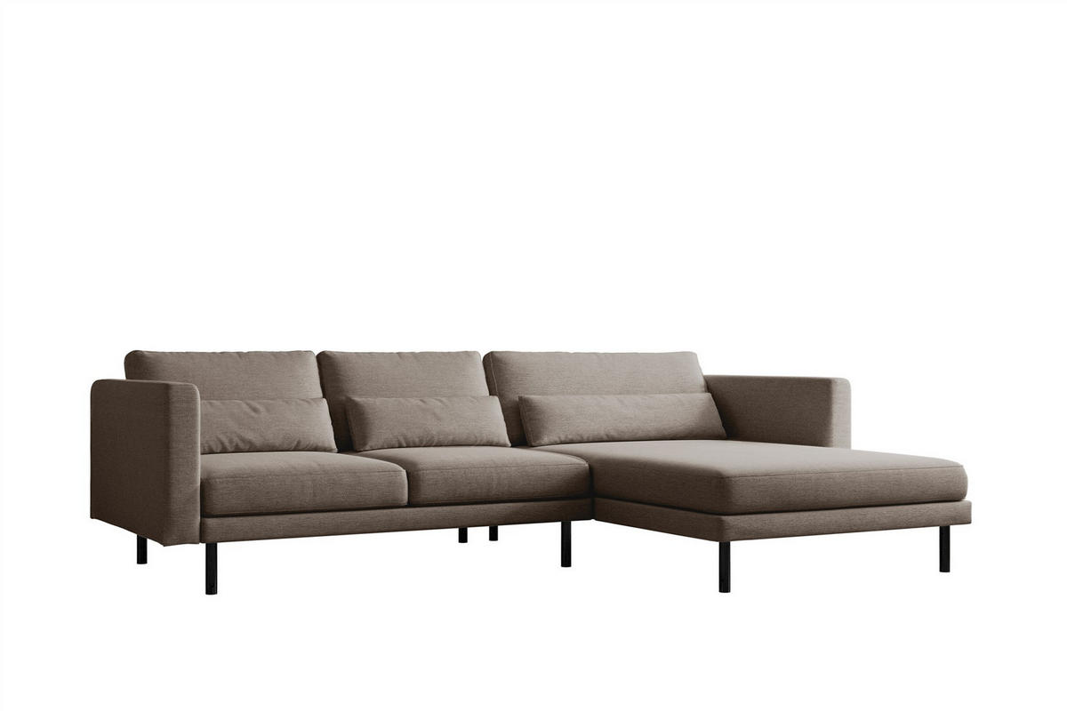 ECKSOFA Agada In Verita - Braun, Holzwerkstoff/Textil (281/174cm) - Fun Möbel