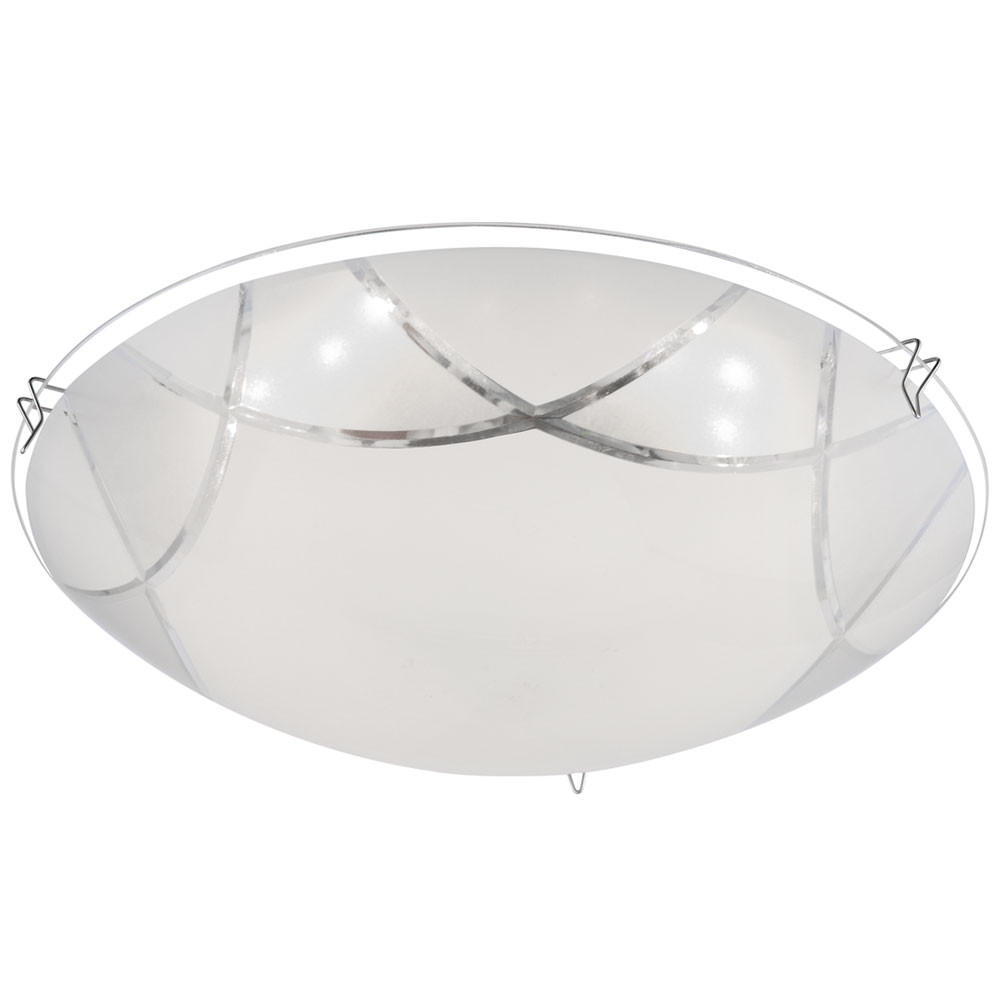 LED DECKENLEUCHTE Glas Weiß - Weiß, Glas (25/25/7.5cm) - Globo Lighting