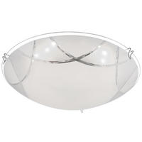 LED DECKENLEUCHTE Glas Weiß - Weiß, Glas (25/25/7.5cm) - Globo Lighting