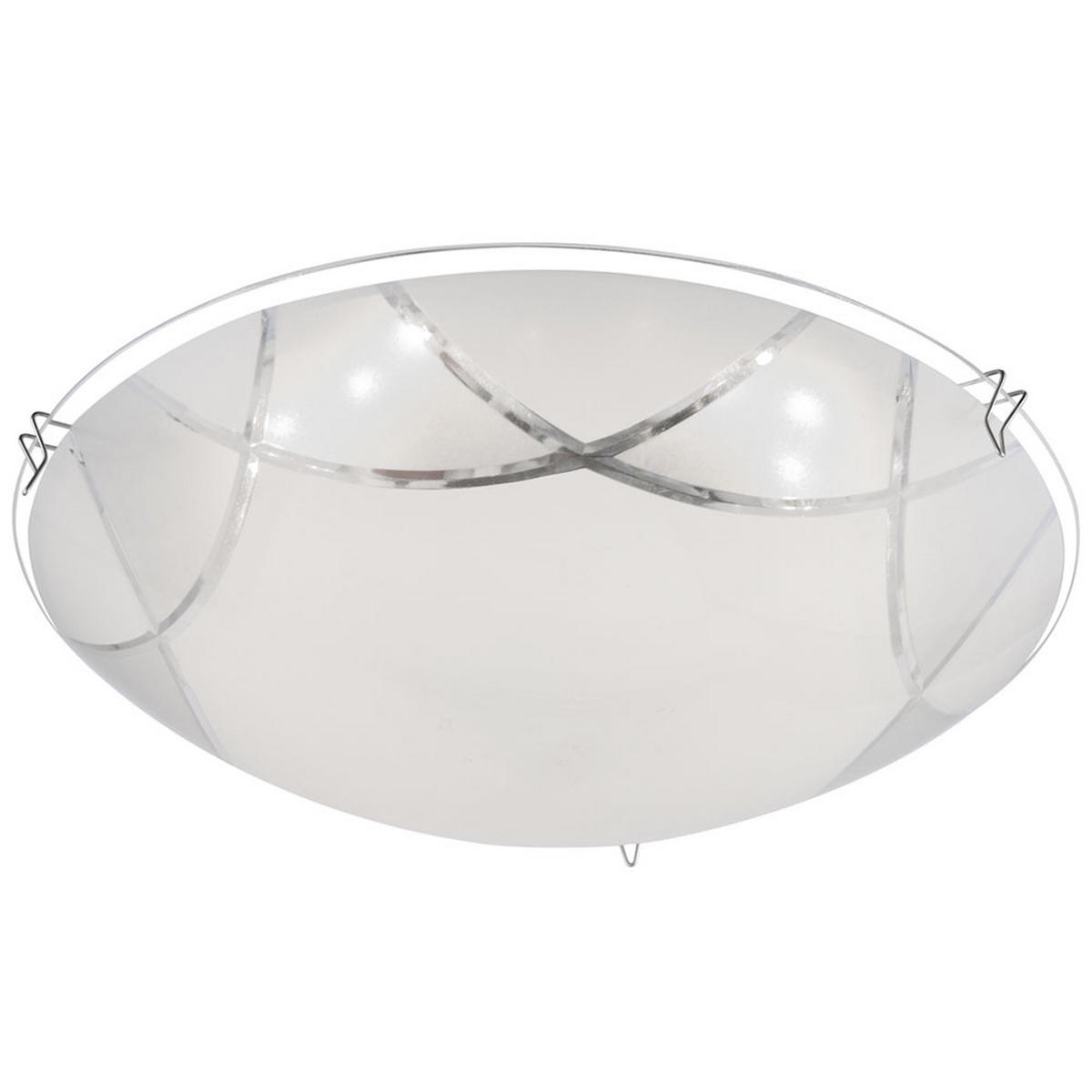 LED DECKENLEUCHTE Inka Glas Weiß 2er Set - Weiß, Glas (25/25/7.5cm) - Globo Lighting