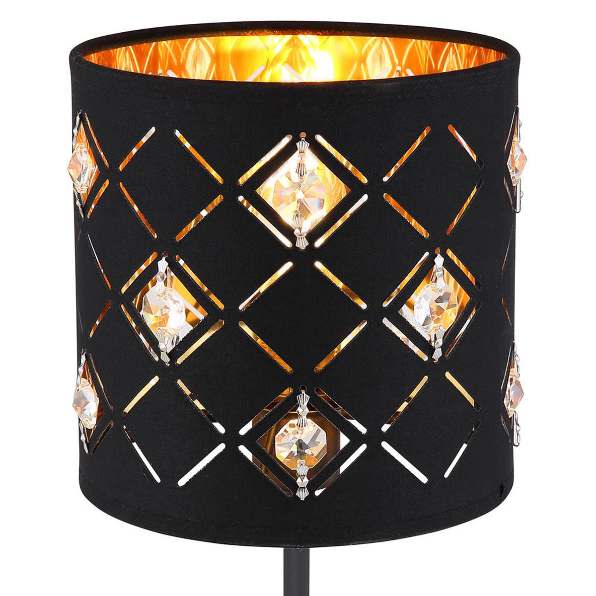 LED TISCHLEUCHTE ABBEY Schwarz Gold - Schwarz, Metall (15/15/35cm) - Globo Lighting