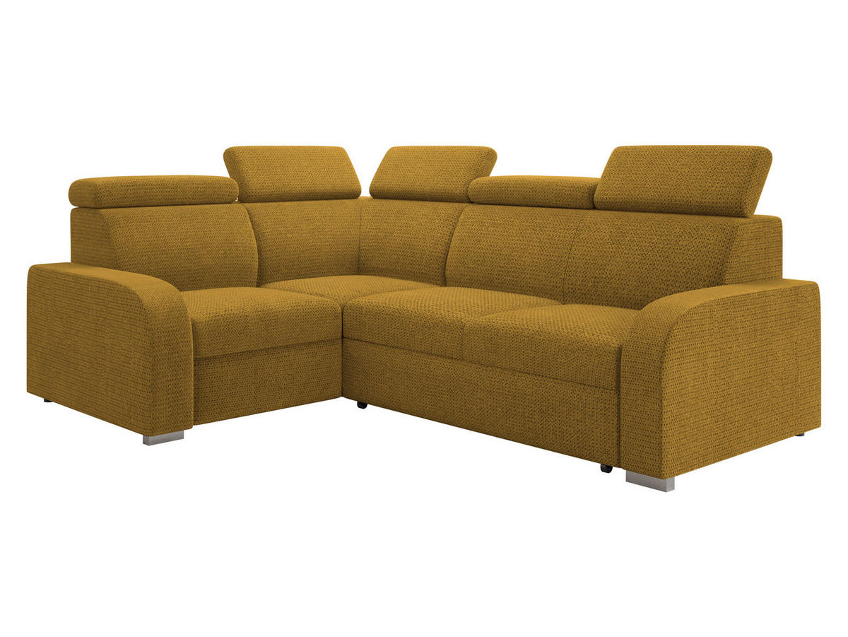 ECKSOFA Oslo 2rR1 80 - Gelb/Silberfarben, Holz/Kunststoff (250/200cm) - MIRJAN24
