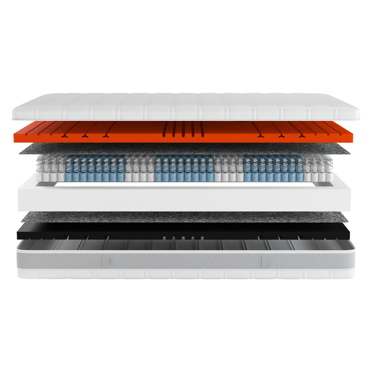 TASCHENFEDERKERN-MATRATZE "Sleep Balance TFK", H2/H3, 80 x 200 cm, Höhe: ca. 24 cm - Weiß, Textil (80/200cm) - Hn8 Schlafsysteme