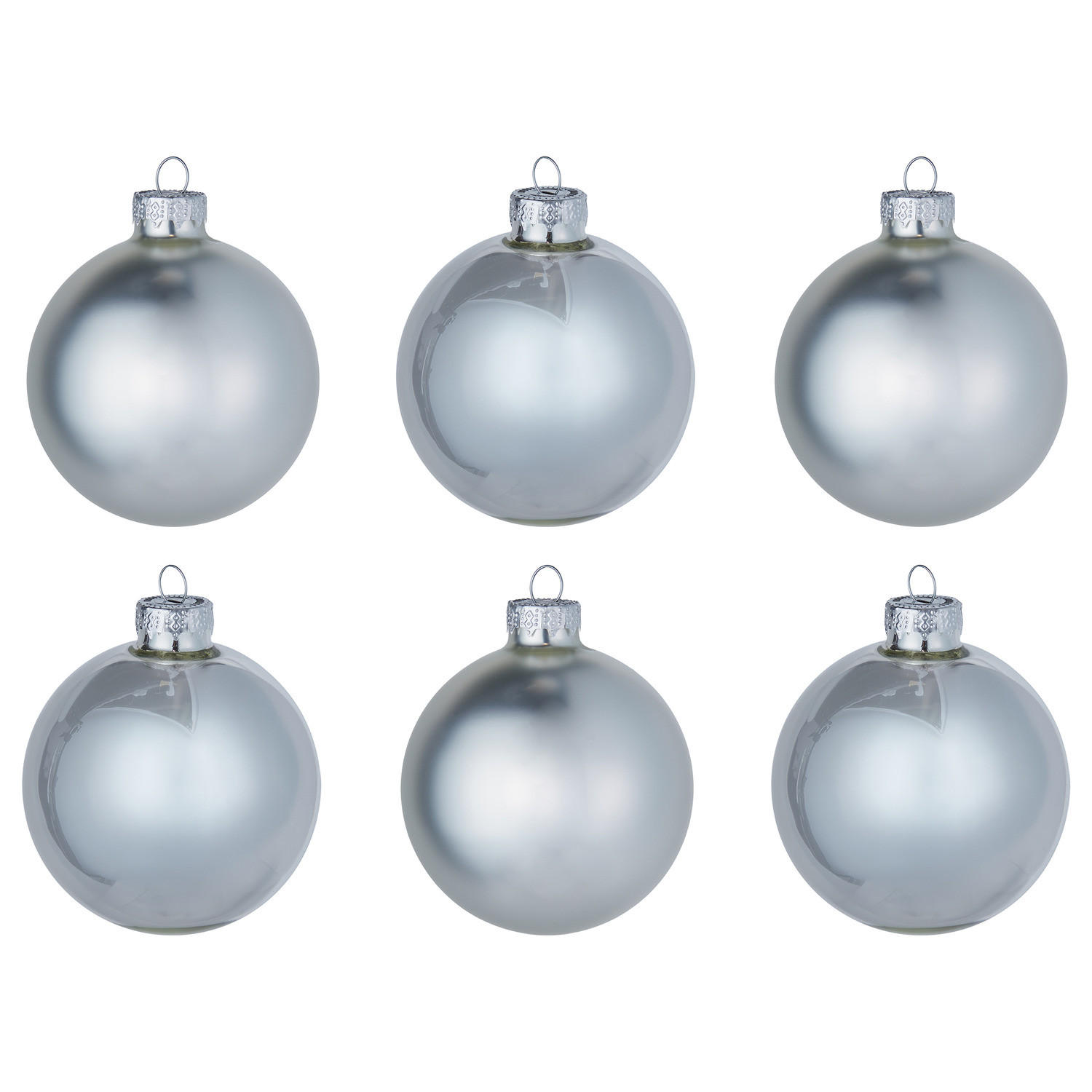 CHRISTBAUMKUGEL (6er-Set) Hang On Kugel Ø8cm - Silberfarben, Glas (8/8/8cm) - Butlers