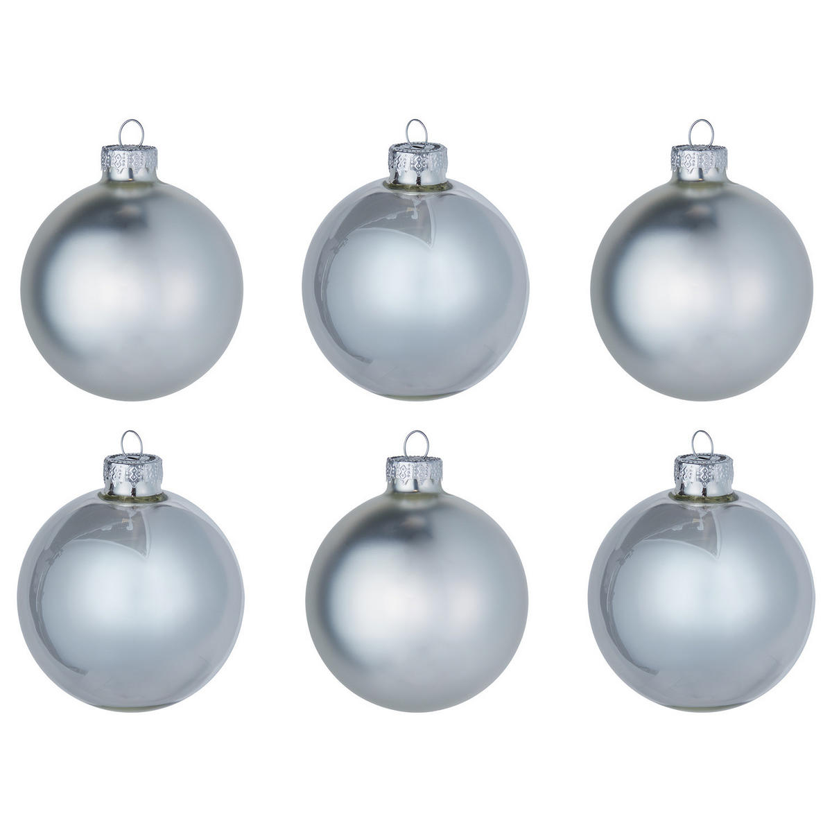 CHRISTBAUMKUGEL (6er-Set) Hang On Kugel Ø8cm - Silberfarben, Glas (8/8/8cm) - Butlers