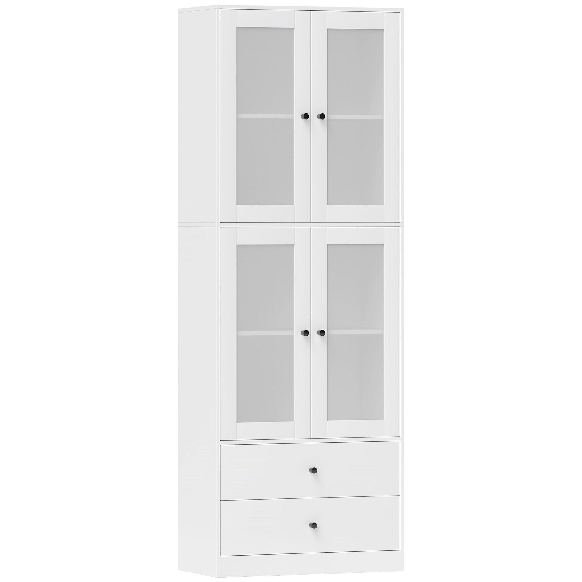 KÜCHENSCHRANK, Hochschrank mit Schublade, verstellbaren Einlegeböden Weiß - Weiß, Holzwerkstoff (30/170/59cm) - HOMCOM