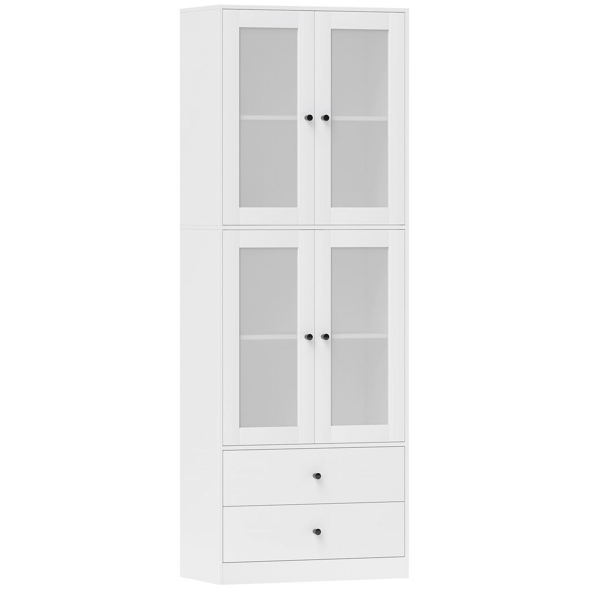 KÜCHENSCHRANK, Hochschrank mit Schublade, verstellbaren Einlegeböden Weiß - Weiß, Holzwerkstoff (30/170/59cm) - HOMCOM