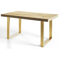 ESSZIMMERTISCH LOFT-U, ausziehbarer Tisch 140-240X80X77 cm, Farbe: ARTISAN, mit Metallbeinen in Farbe Gold - Hellbraun/Goldfarben, Holzwerkstoff (140/80/77cm) - Alpi-Möbel