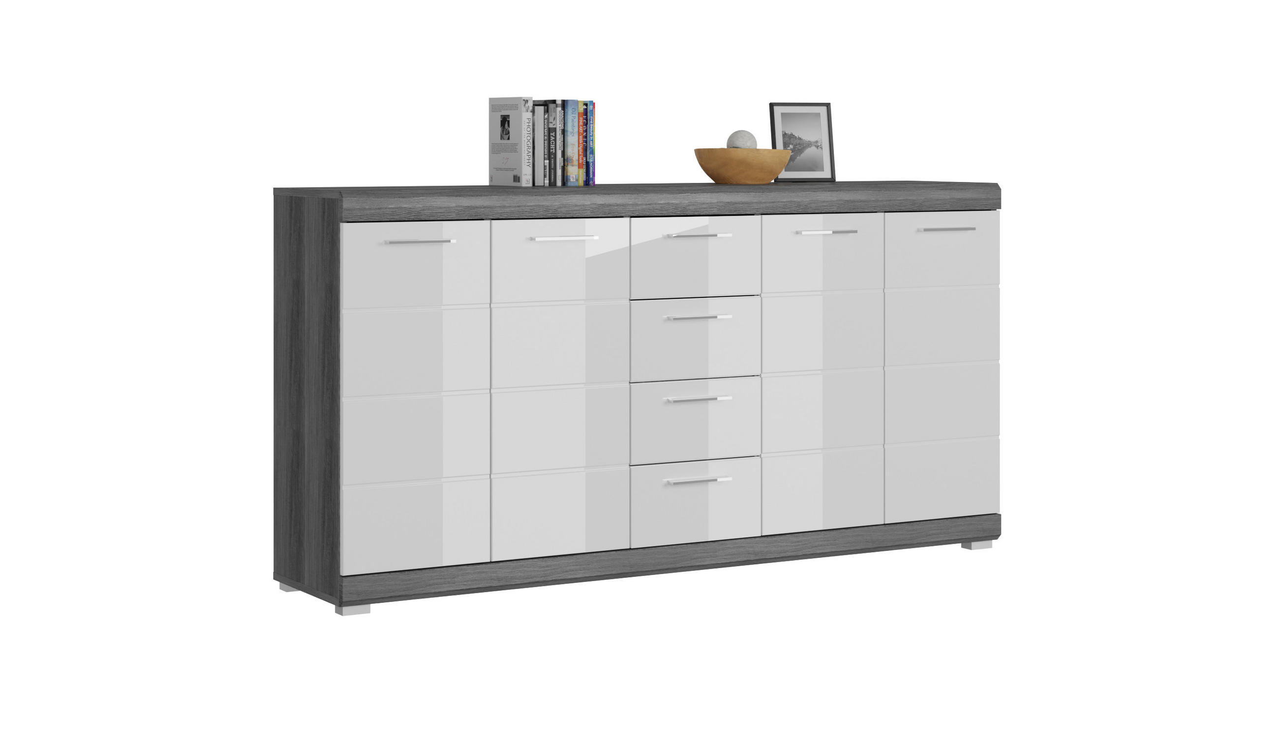 Homes & Jones Kommode Silber 165x85x37 cm