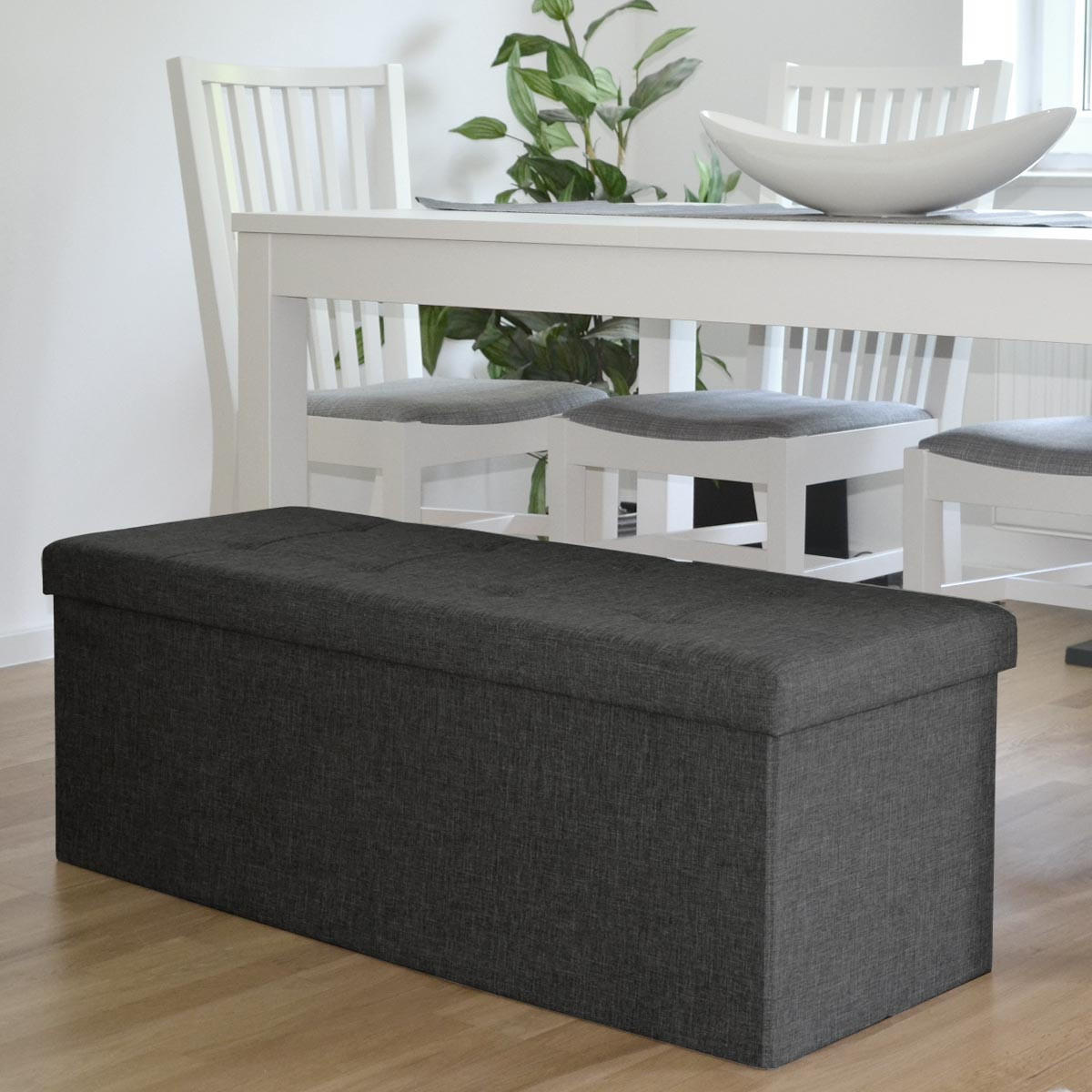 SITZBANK Faltbar, 110/38/38 cm, mit 2 Trennwänden, 120 Liter, Grau - Grau, Kunststoff (110/38/110cm) - Dunedesign