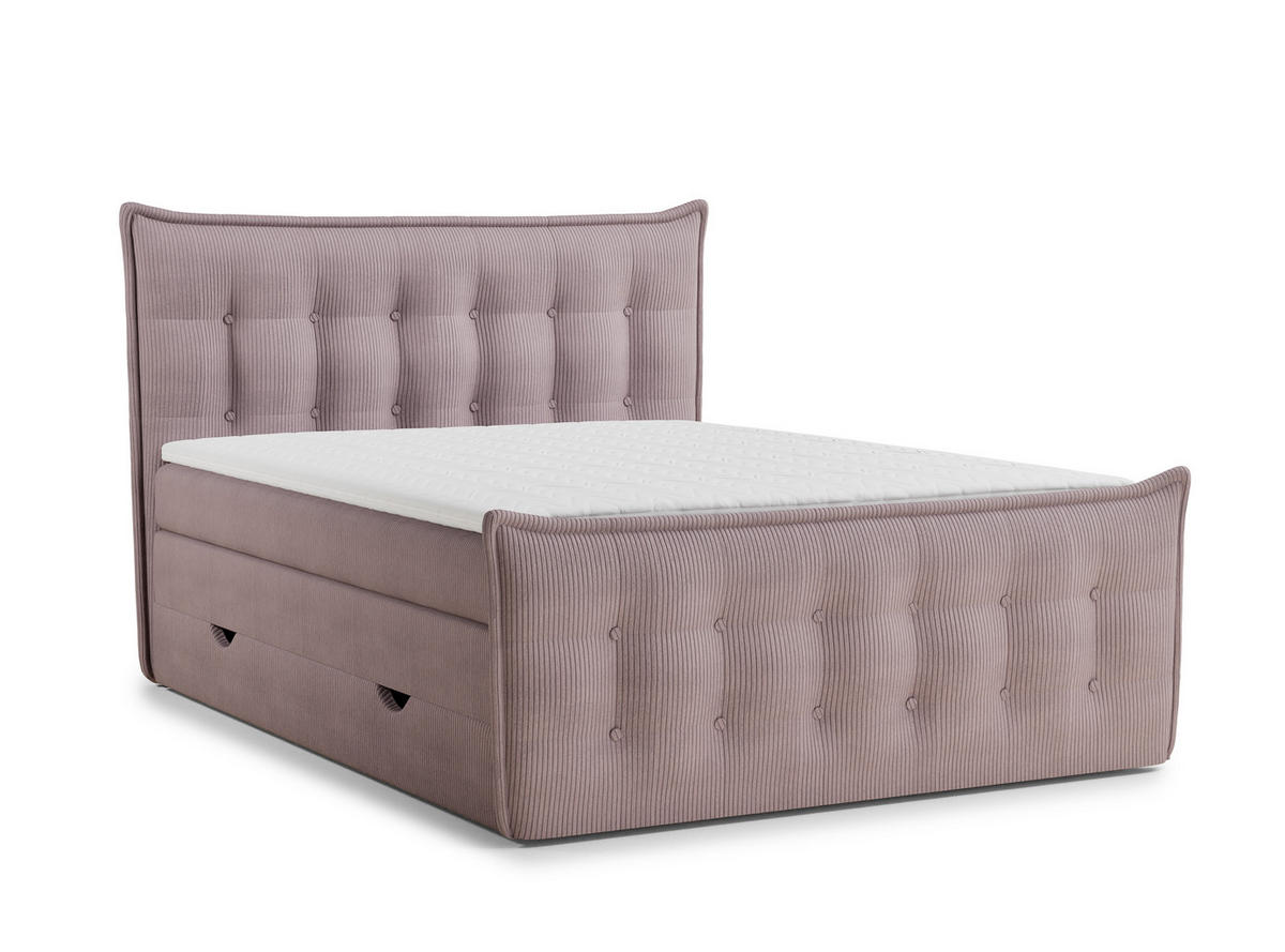 BOXSPRINGBETT Fatu 160/200 cm, in Lila, Bettkasten, Matratze, Topper - Lila/Schwarz, Holz/Holzwerkstoff (160/200cm) - Maison de Reve