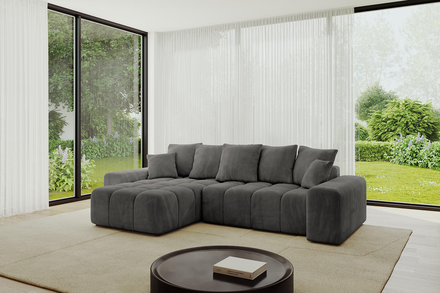 Thumbnail - Altdecor Ecksofa, Anthrazit, Textil, 4-Sitzer, 297x189 cm, Wohnzimmer, Sofas & Couches, Wohnlandschaften, Ecksofas