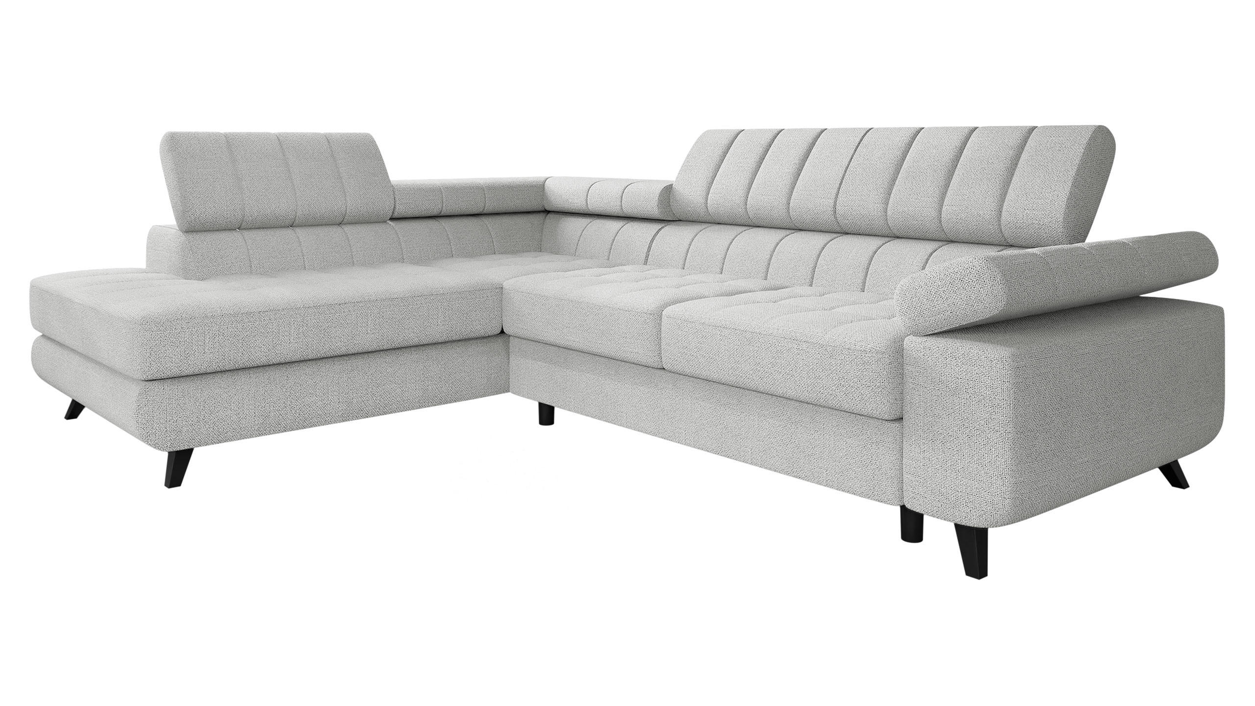 ECKSOFA Nord Premium, Seite: Links - Anthrazit/Silberfarben, Holz/Textil (264/203cm) - MIRJAN24
