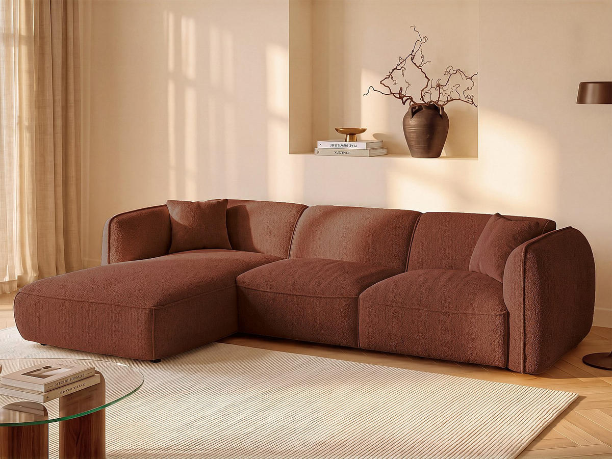 SCHLAFSOFA - 5 Personen - stoff - terracotta Camilio - Terracotta, Textil (274/74/174cm) - Vente-Unique