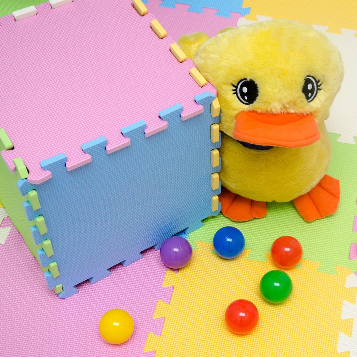 SPIELMATTE ab Null - 90 cm Baby Puzzlematte Bunt - Multicolor, Kunststoff (30/30cm) - Littletom