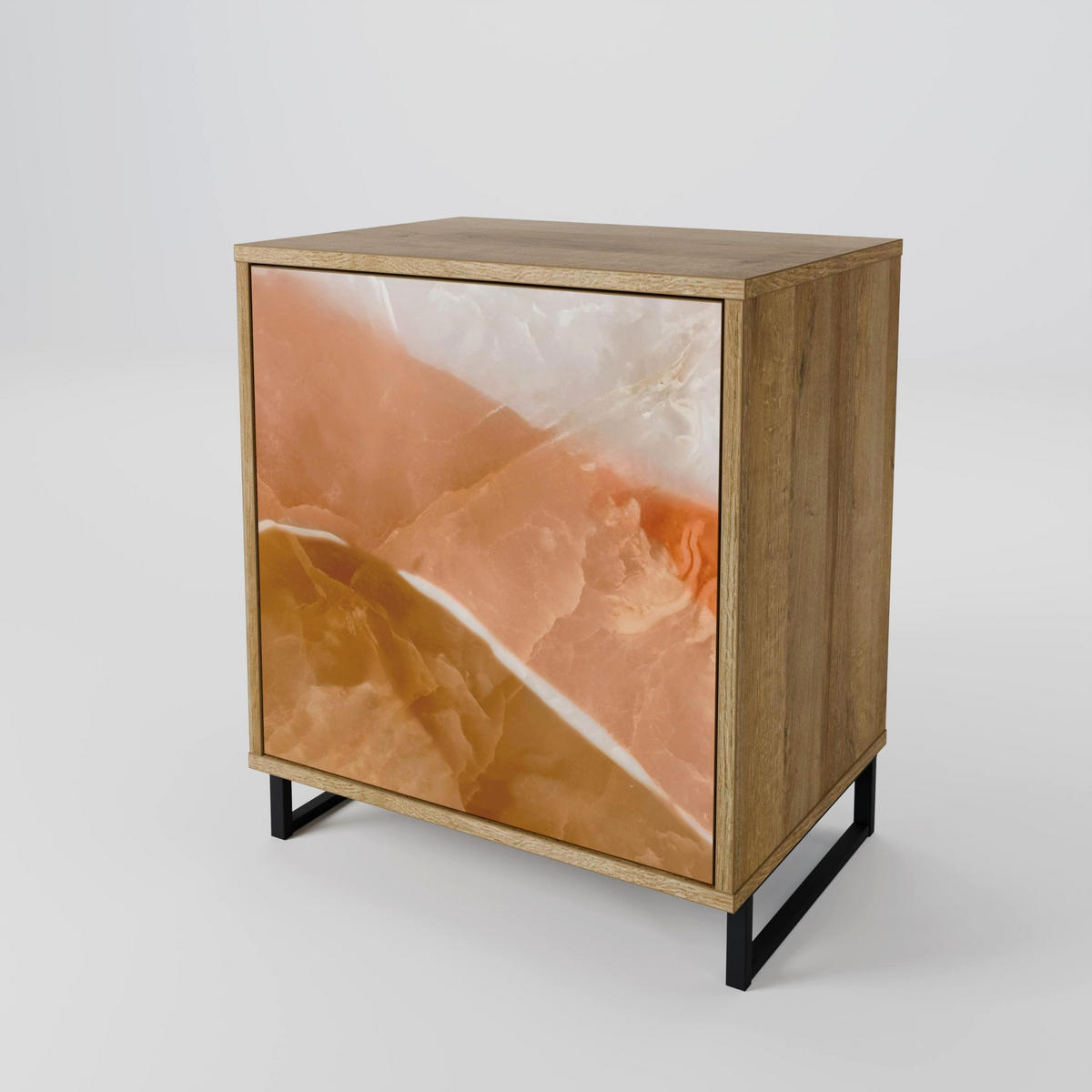 SIDEBOARD SANDHILLS SPLENDOUR, Eichefarben, 57,5x42x57,5 cm, Ohne Füße - Eichefarben/Multicolor, Holzwerkstoff (57.5/57.5/42cm) - SpaceRebels