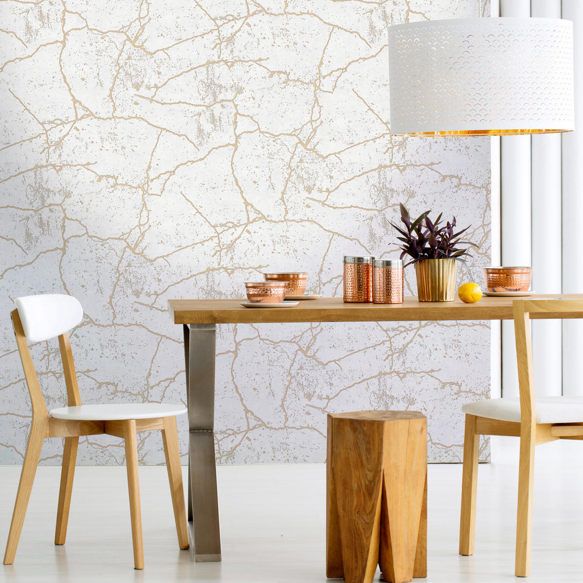 VLIESTAPETE Kintsugi 1005x53cm - Goldfarben, Papier/Kunststoff (53/1000cm) - Superfresco Easy
