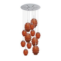 GALERIELEUCHTE Echos 12-flammig Braun Ø 18/25cm - Braun/Weiß, Glas (18/18/20cm) - s.luce
